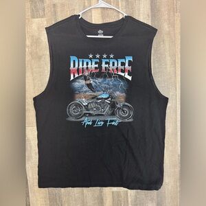 Men’s Bikers Sleeveless T-Shirt – Black – Size Large (L/G